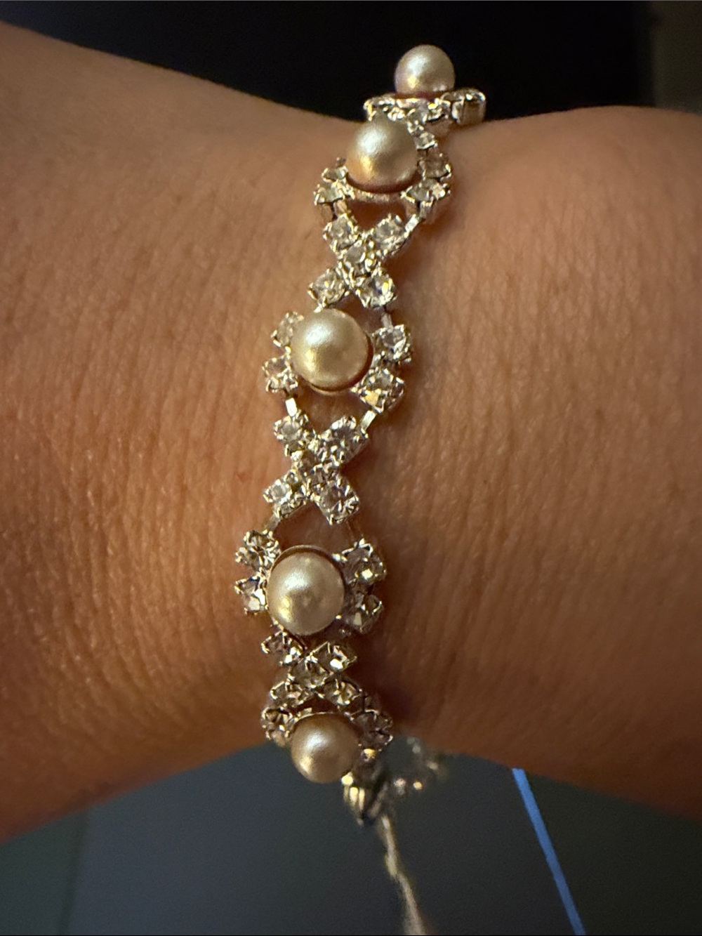 Private Label Gold-Tone Pearl & Crystal Bracelet